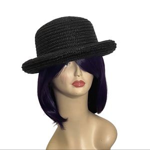 Black Straw Bolero - Vintage Retro  Hat